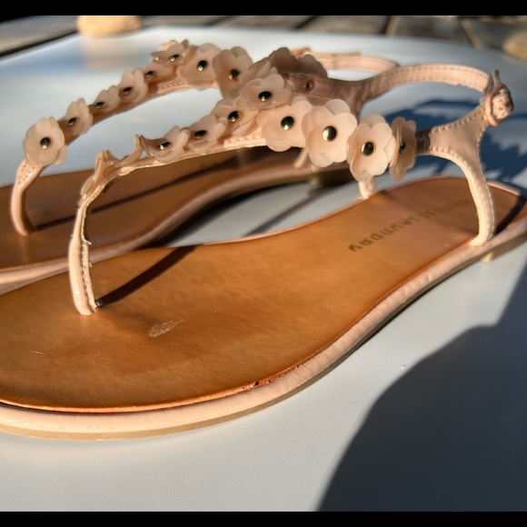 Chinese Laundry Shoes - Chinese Laundry Garden 8.5 M Blush/Soft Pink Floral Open Gold-Stud Thong Sandals